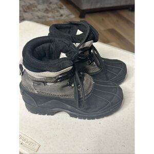 Tamarack Kid's Black Gray Ankle Thermalite DG-001 Duck Snow Boots Size 2